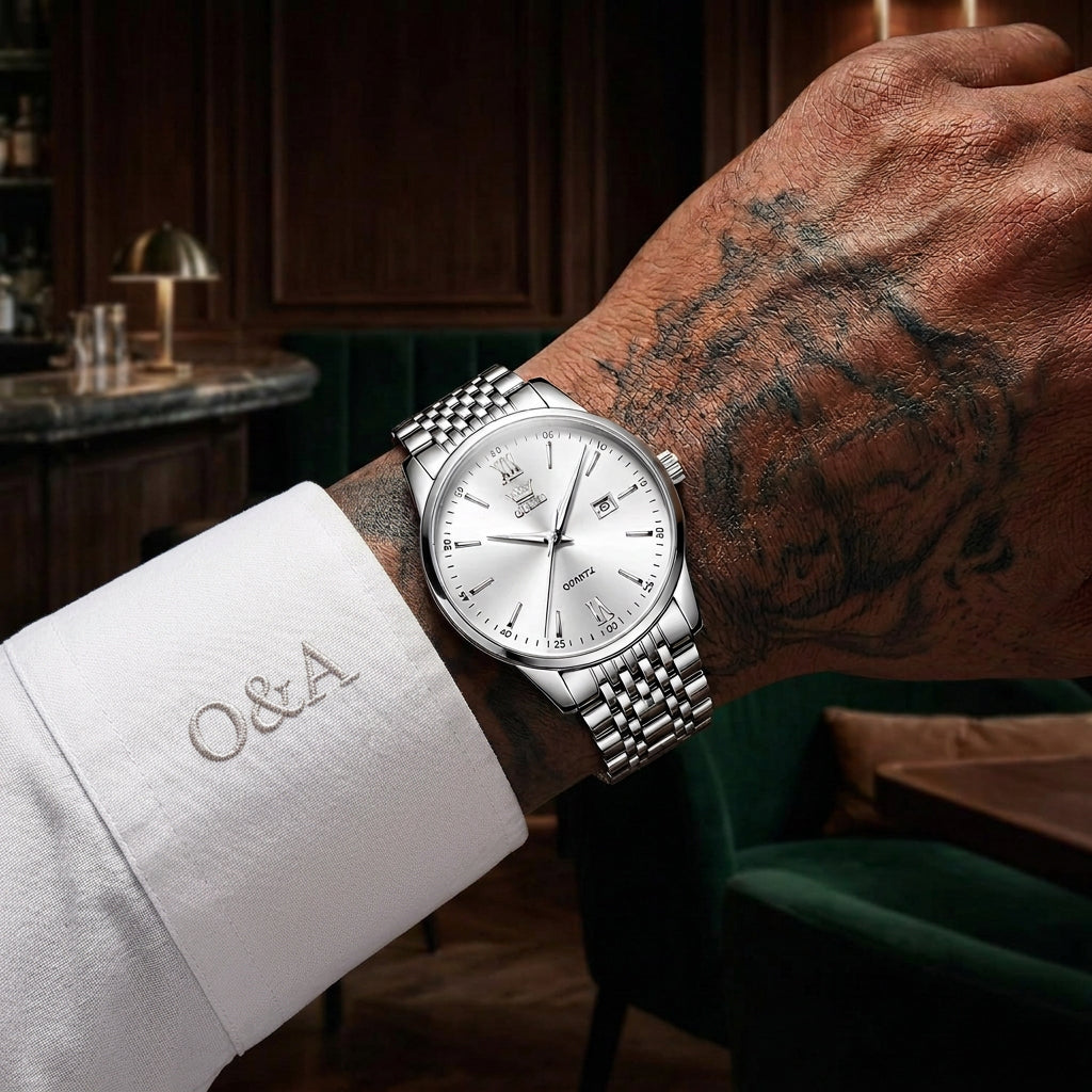 Watches for Men Luxury Stainless Steel 30M Waterproof Quartz Dress