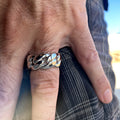 Mens Real Solid 925 Sterling Silver Ring Miami Cuban Link Heavy Pinky 11MM Thick